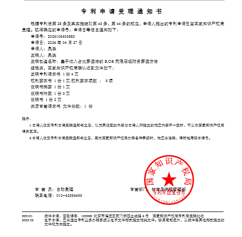 基于收入占比穿透法的 ROE 无限层级财务穿透方法发明专利受理